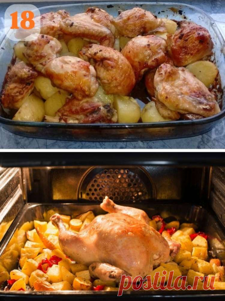 18 изысканных рецептов курицы с картошкой в духовке — MOJAKUHNJA.ru