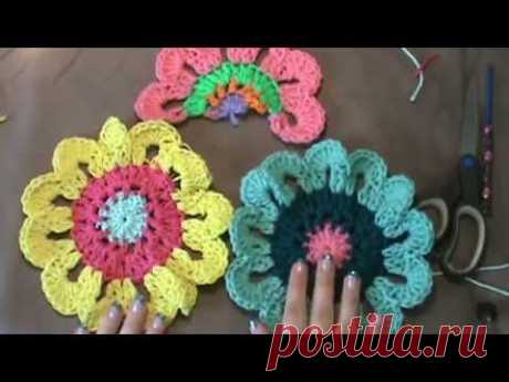 How to Crochet the "Flower Power Valance"...Video 2 of 2