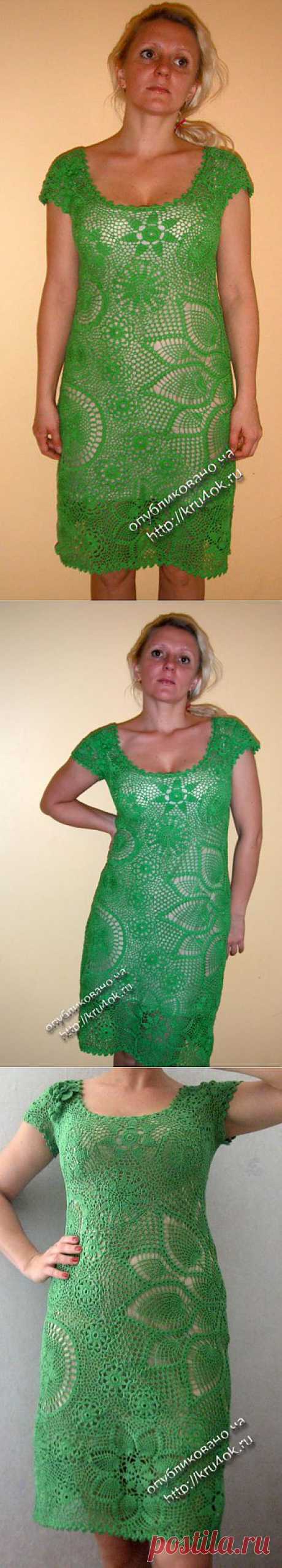 Вязаное крючком платье в технике ирландского кружева. Схема вязания платья крючком - вязание крючком на kru4ok.ru