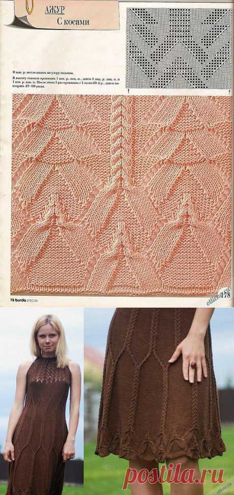 Красивое вязаное платье спицами | Отлично! Школа моды, декора и актуального рукоделия