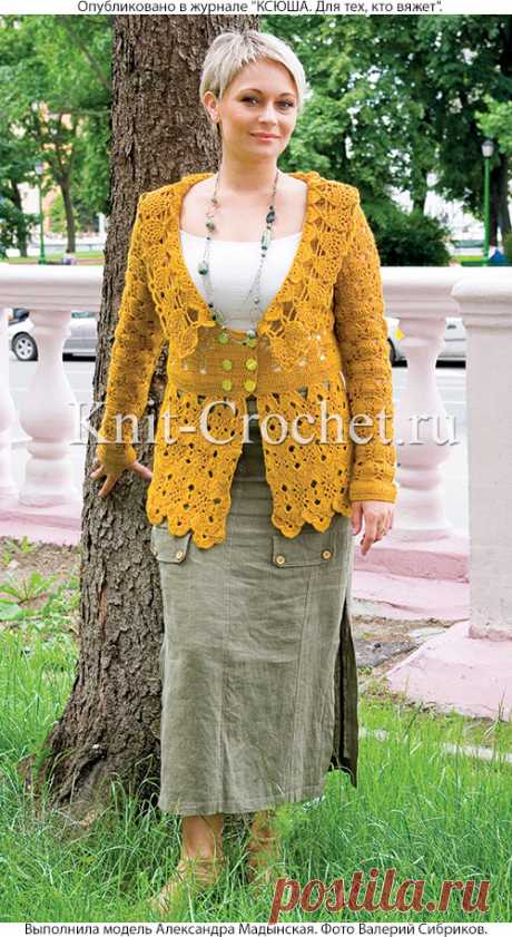 Ажурный блейзер с каймой крючком. - Жакеты женские крючком - Вязание крючком - Каталог статей - Вязание спицами и крючком