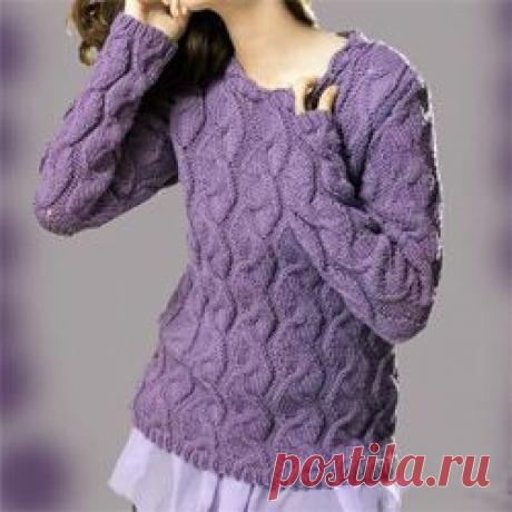 сиреневый джемпер с узором