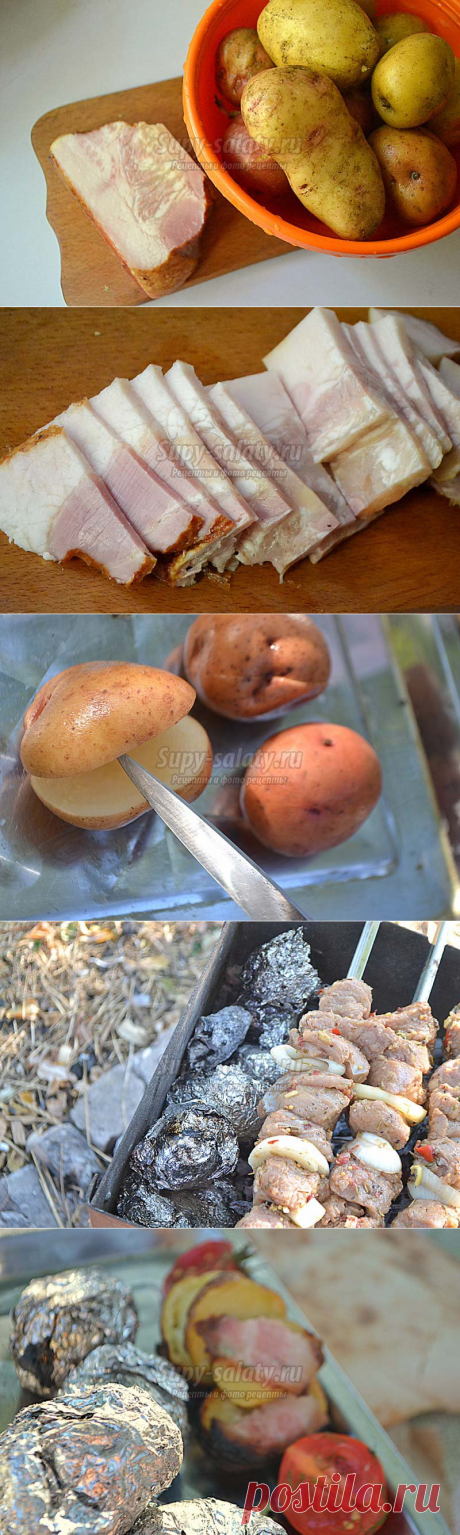 Печёная картошка с беконом в фольге. Пошаговый рецепт