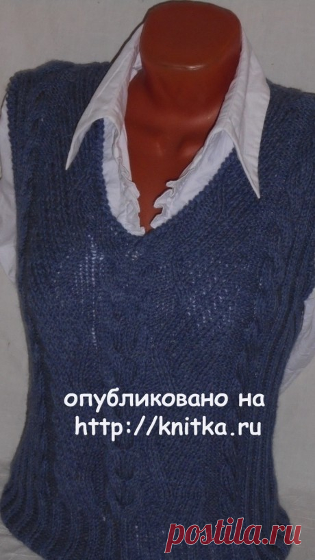 Женская безрукавка спицами. Работа Веры, Вязание для женщин