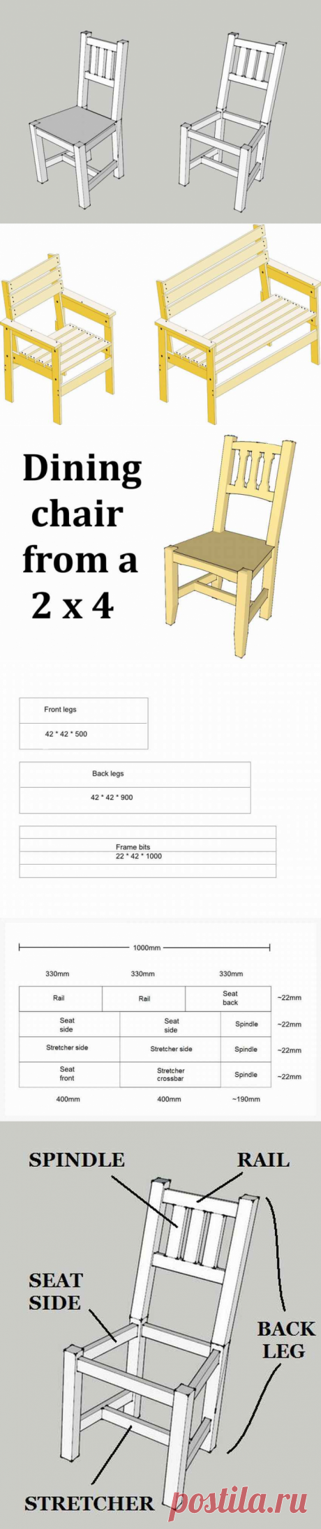 Садовый стул своими руками. Размеры и чертежи деталей