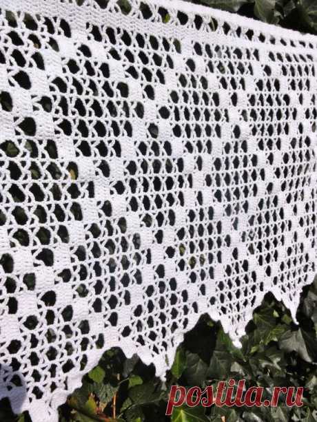 Dutch Crochet Curtains Filet Valance Vintage by oldamsterdam