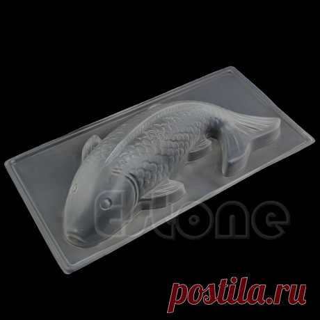1 шт. DIY 3D большой рыбы кои пластиковые желе ручной работы Sugarcraft плесень шоколадный торт плесень 35 см x 17.5 см купить на AliExpress
