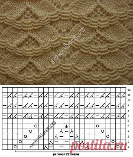 узор 180 | каталог вязаных спицами узоров