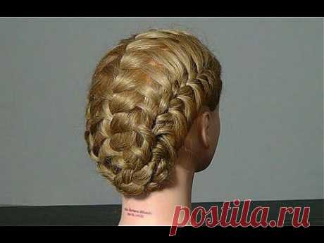 Прическа на средние волосы с плетением. Braided hairstyle tutorial - YouTube