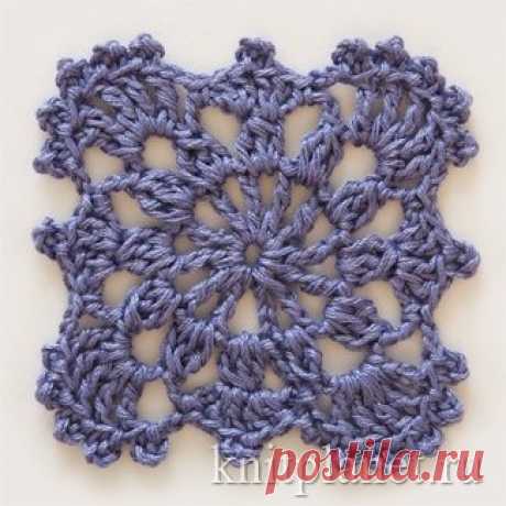 Планета Вязания | Квадратный мотив крючком № 1, схема узора
