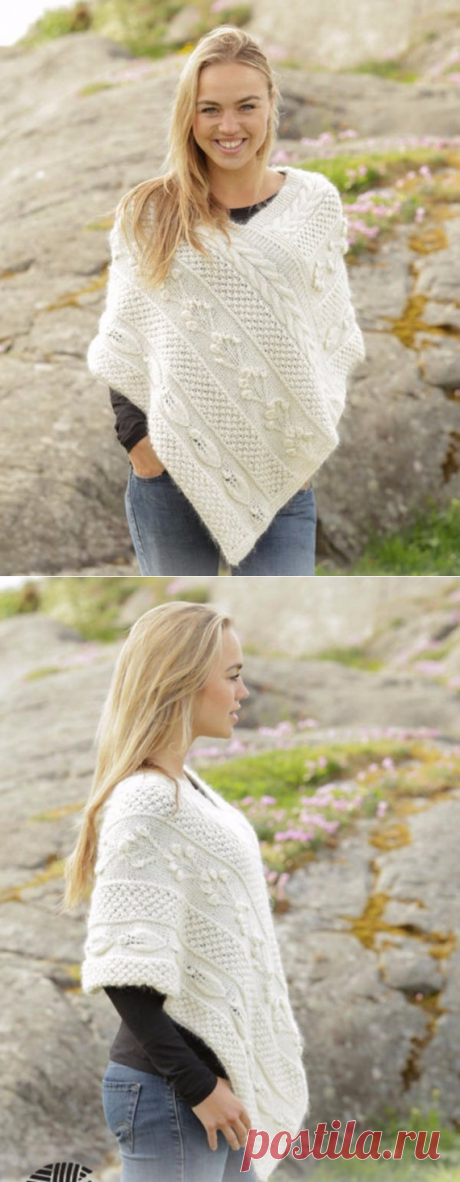 Poncho knit Knitted women Poncho Hand knitted poncho Boho | Etsy