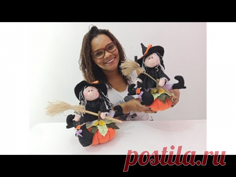 Peso de porta bruxinha tema halloween ❤️