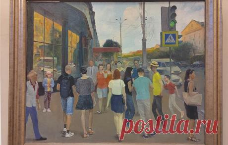 Воронеж, проспект Революции. Кинотеатр "Пролетарий". Картина В.Е. Шпаковского «Вечерний Воронеж».