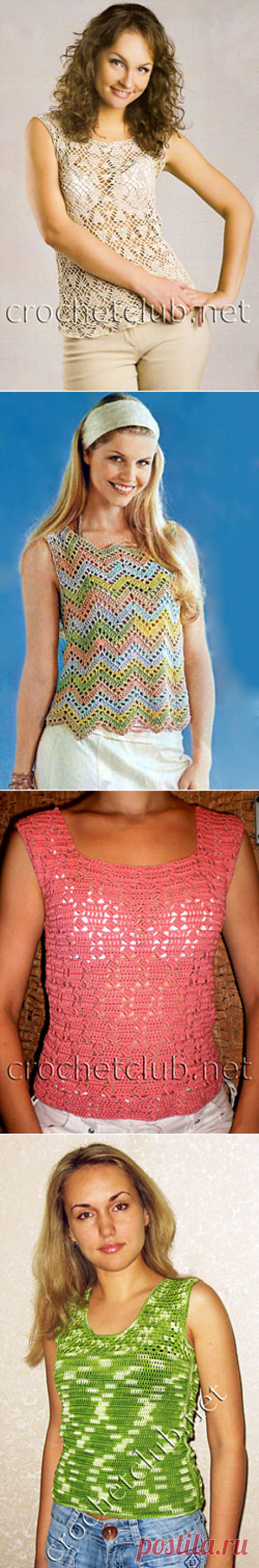 Топы,маечки крючком для женщин
