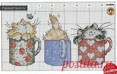 Коты и кошки. ЧАСТЬ 1 / Схемы вышивки крестиком / PassionForum - мастер-классы по рукоделию