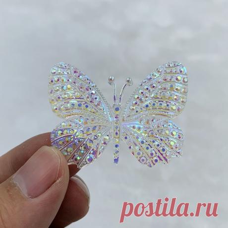 32*43 мм DIY Bling Butterfly Crystal AB Стразы из смолы плоский задний камень Кабошон DIY Свадебные украшения 16W182|Стразы| | АлиЭкспресс