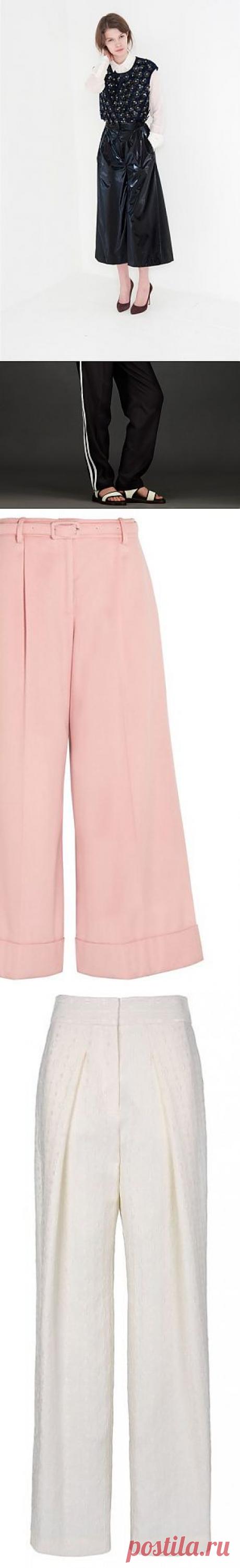(+1) тема - Тенденция: широкие брюки в осенне-зимних коллекциях | Мода