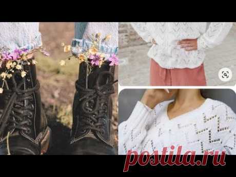 А-ля французская кофточка, пуловер "ЗигЗаг", кардиган с V вырезом. Вязание спицами