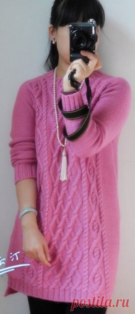 КРАСИВАЯ ВЯЗАНАЯ ТУНИКА С АРАНСКИМ УЗОРОМ - ПЛАВНОСТЬ И ГАРМОНИЯ