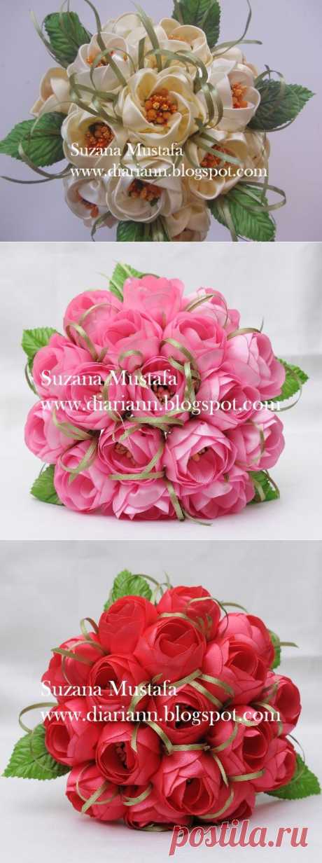 ШИКАРНЫЕ ЦВЕТЫ ИЗ ШЁЛКОВЫХ ЛЕНТ СВОИМИ РУКАМИ