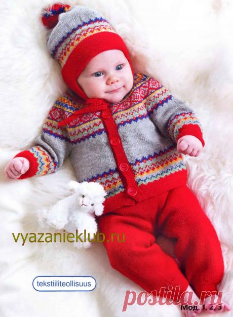 Жакет, штанишки и шапочка - Для детей до года - Каталог файлов - Вязание для детей