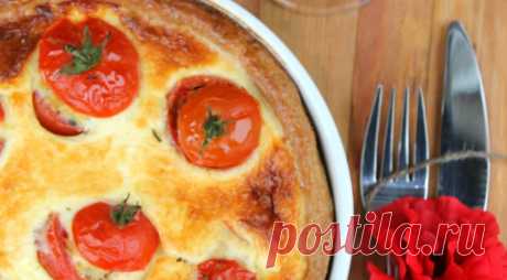 Киш с фаршированными томатами
