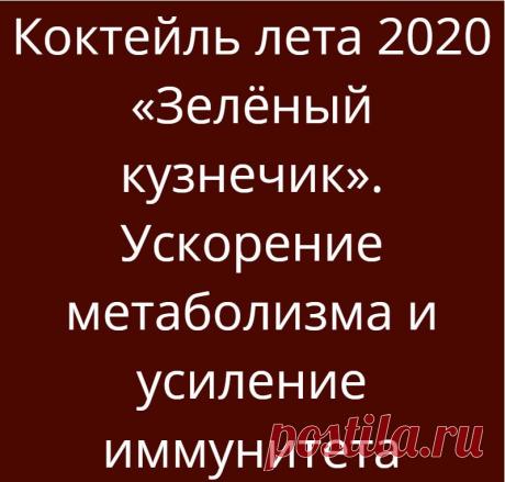 Коктейль лета 2020 «Зелёный кузнечик». Ускорение метаболизма и усиление иммунитета