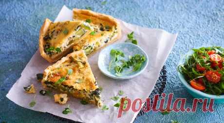 Киш с зелеными овощами