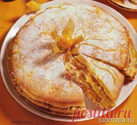 Блинный торт с апельсиновым джемом » Вкусные и полезные кулинарные рецепты на любой вкус. Рецепты напитков и коктейлей. Рецепты блюд на праздники! Рецепты выпечки для всех!