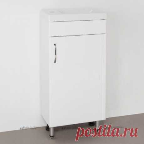 Тумба с раковиной Style Line Эко Стандарт №1 40 белая купить в магазине Сантехника-онлайн.Ру