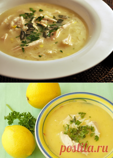 «Авголемоно» - греческий куриный суп / Простые рецепты