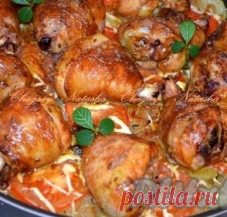 Рецепт куриных голеней с картошкой в духовке