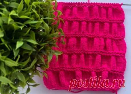 Объёмный узор "Гармошка", интересная техника сжатого вязания, просто и эффектно одновременно