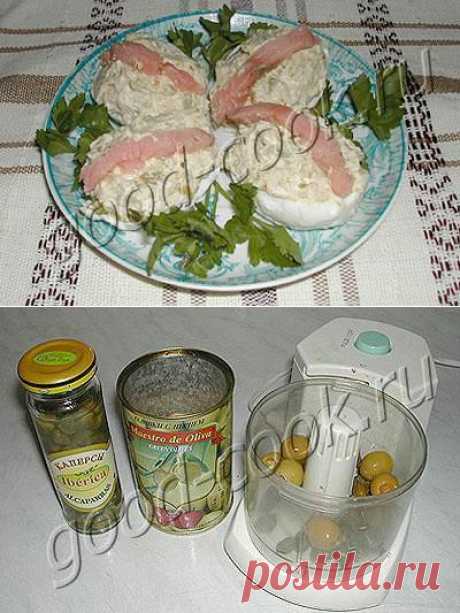 Яйца, фаршированные оливками и каперсами | Четыре вкуса