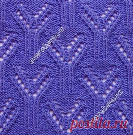 узор по японской схеме спицами | каталог вязаных спицами узоров