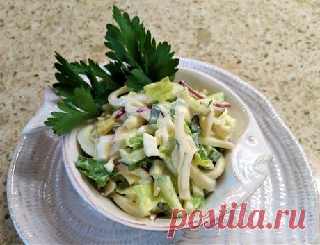 Салат с кальмарами | Поделки, рукоделки, рецепты | Яндекс Дзен