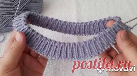 Фабричный край по кругу Горловина для джемпера Для начинающих подробно Резинка 1_1 Способ 1 | Вязание | Дзен