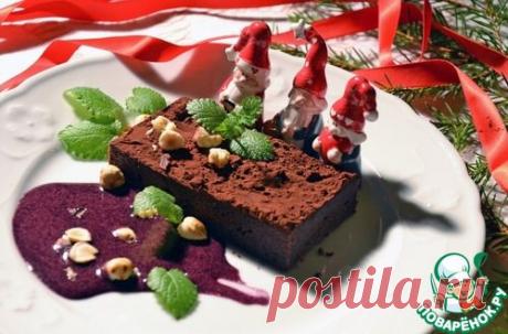 Шоколадное суфле с черничным кёрдом.