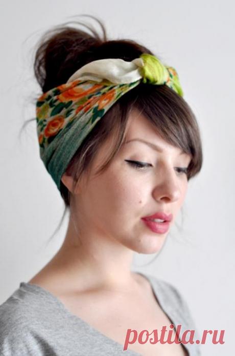 Повязать красиво платок на голову
