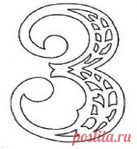 Цифры на Новый год 2018 для вырезания на окно, шаблоны для распечатки вытынанки