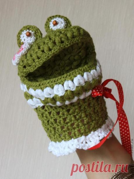 Игрушка-мочалка "Лягушка Вакка" - Ярмарка Мастеров - ручная работа, handmade