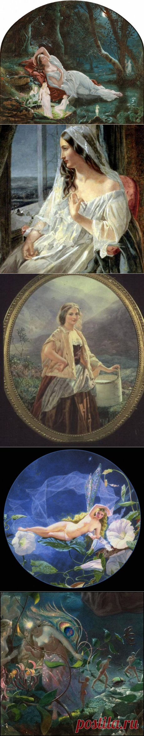 Британский художник Джон Симмонс (1823-1876) "Сон в летнюю ночь"