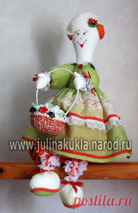 Мастер-класс: тряпичная кукла Любаша. Выкройки куклы бесплатно. Кукольное платье. Кукольные башмачки.