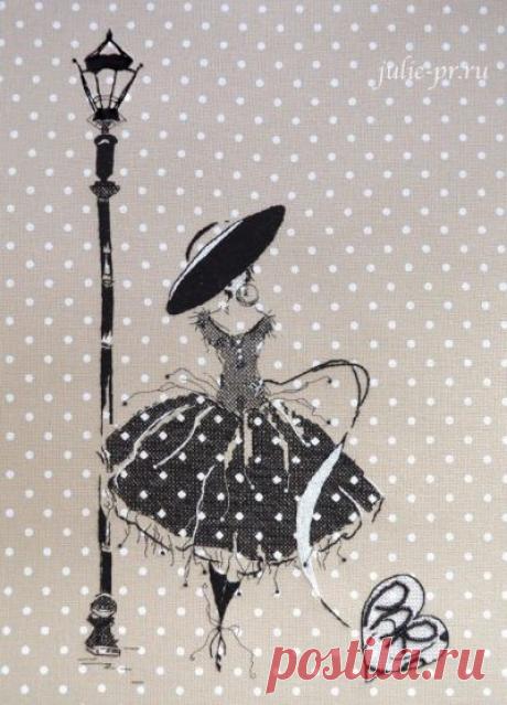 Парижанка- схема вышивки крестом