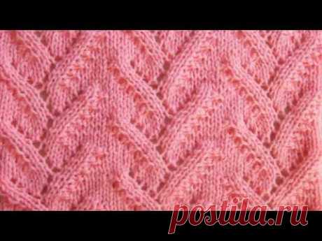 Ажурный узор Веточки Вязание спицами 334