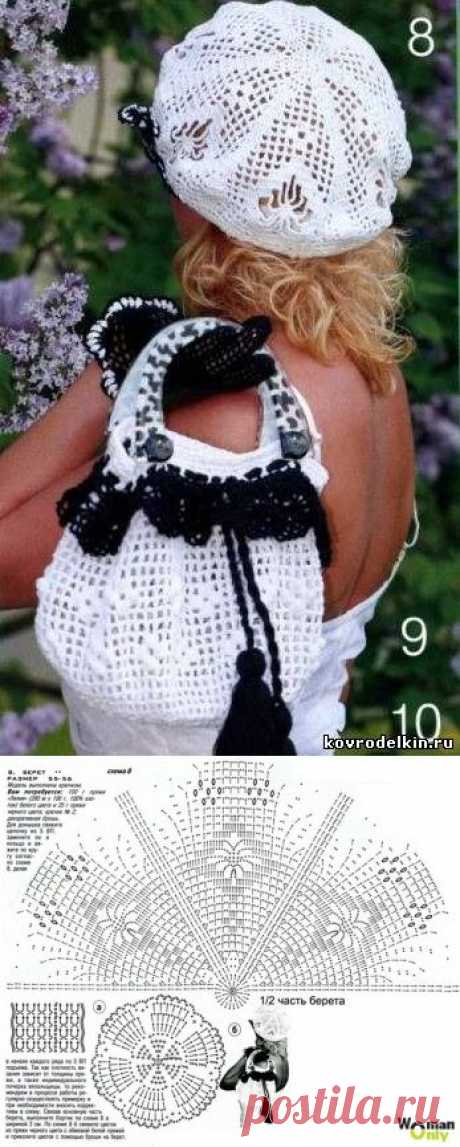 Летний берет крючком: романтичный образ