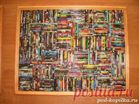 коллаж из бумажных трубочек "Клетка"