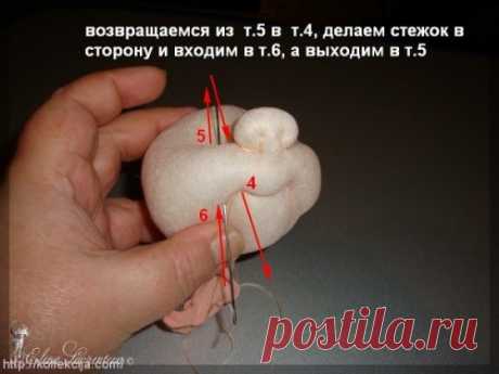 — Часть 3Утяжка лица куклы. Автор Елена Лаврентьева.