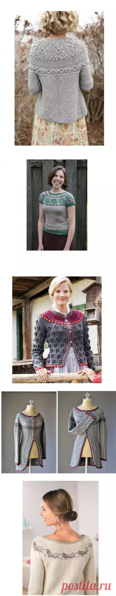 Вдохновляемся и вяжем: круговая вязаная кокетка с жаккардовым орнаментом: публикации и мастер-классы – Ярмарка Мастеров