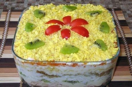Салат из курицы с корейской морковью и киви — Кулинарная страничка